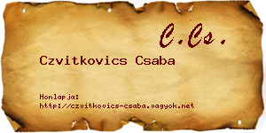 Czvitkovics Csaba névjegykártya